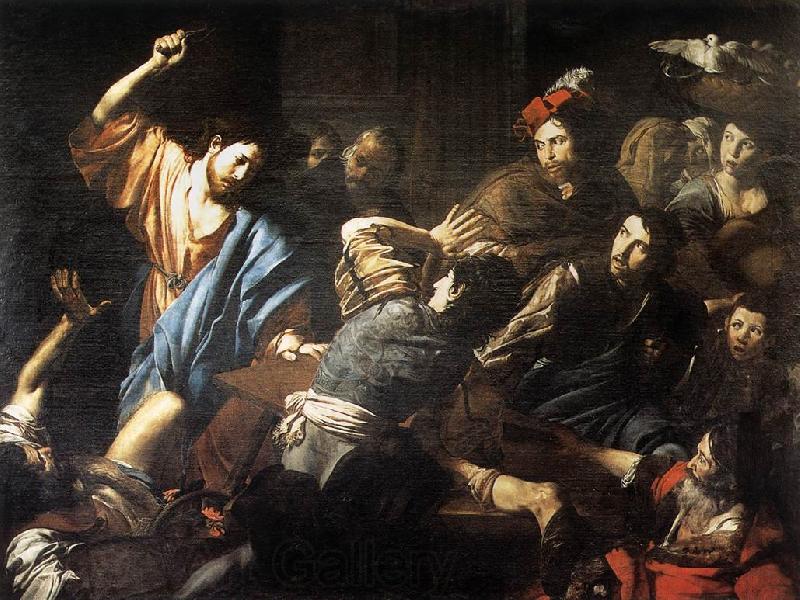 VALENTIN DE BOULOGNE Christ Driving the Money Changers out of the Temple wt Spain oil painting art